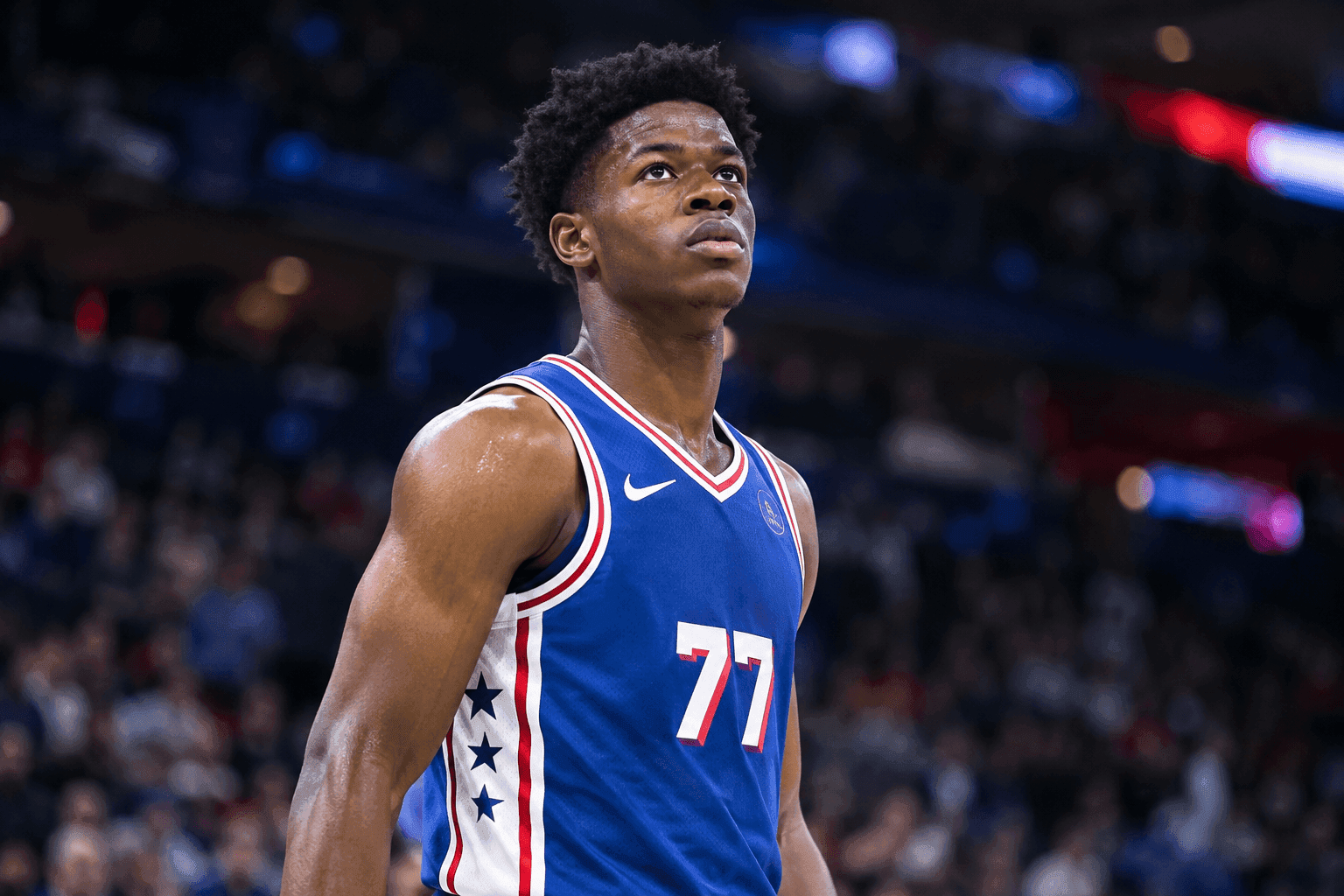 Editorial sports image for Sixers Rookie VJ Edgecombe Downgraded to Questionable with Abdominal Injury
