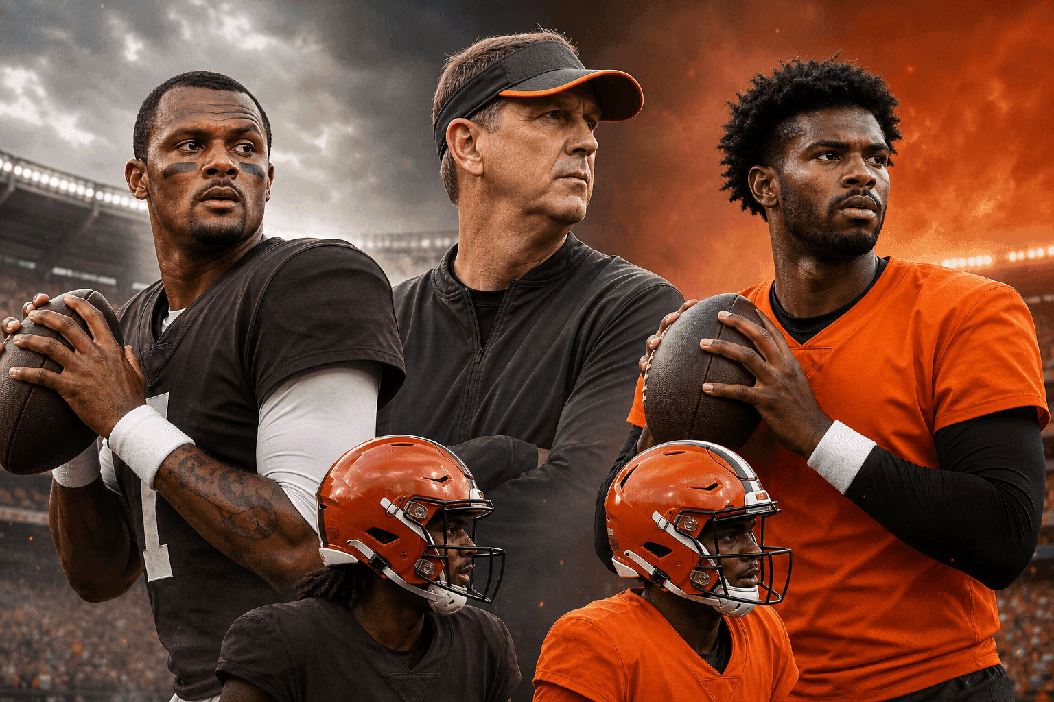 Editorial sports image for Browns Split Preseason QB Duties Between Deshaun Watson and Shedeur Sanders