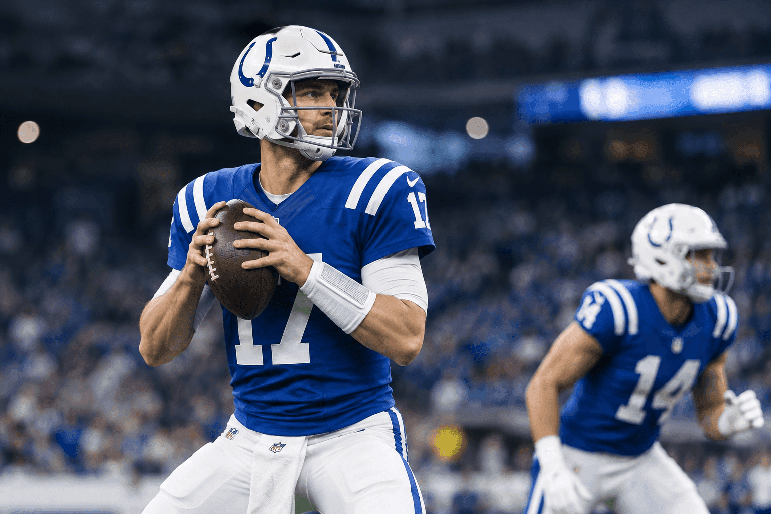 Editorial sports image for Daniel Jones and Alec Pierce Make Quick Returns for Colts Against Ravens