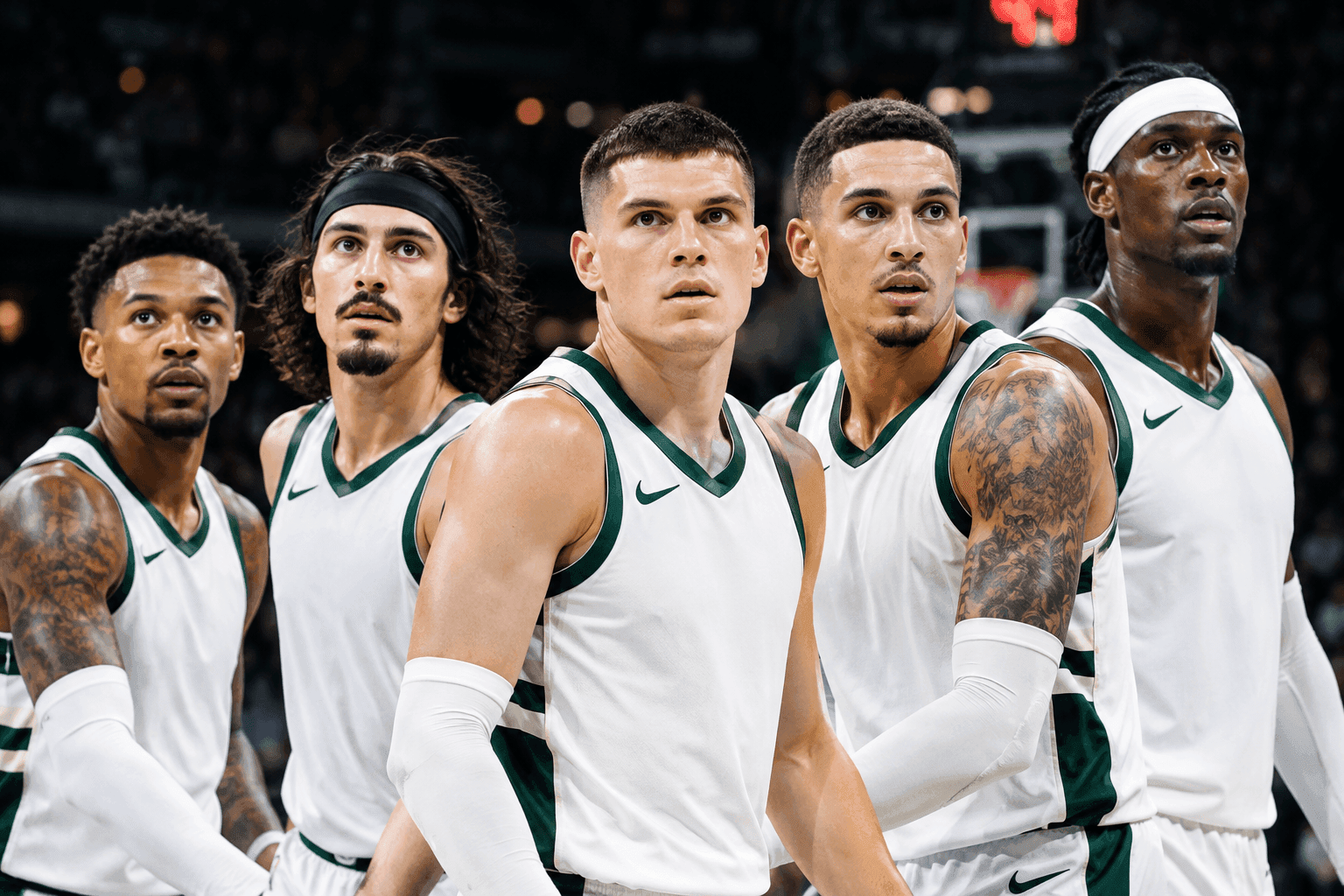 Editorial sports image for Bucks Roll Out Chaotic Starting Five Featuring Herro and Kuzma