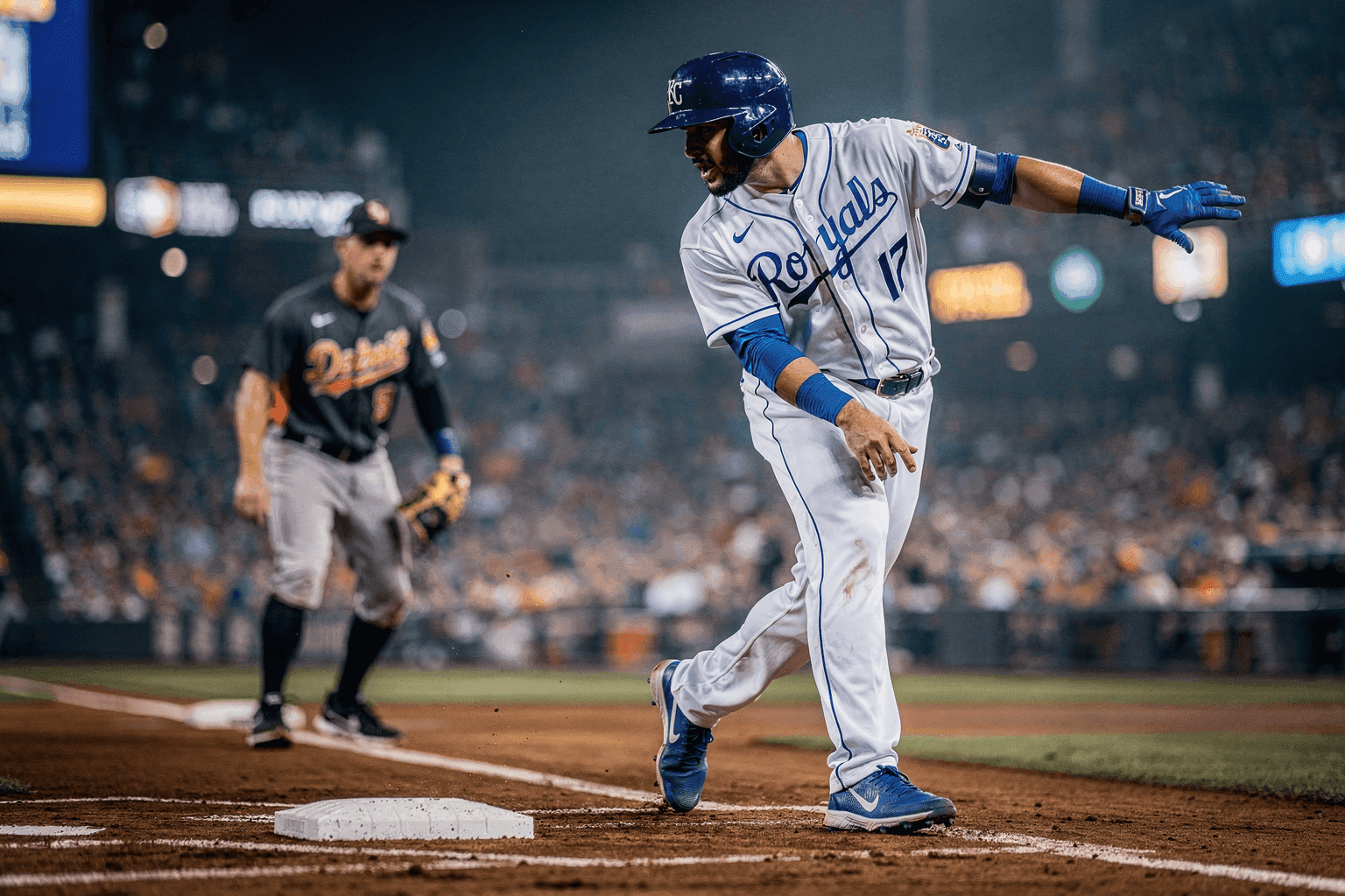 Editorial sports image for Royals to Stash Maikel Garcia on IL After Hamstring Injury