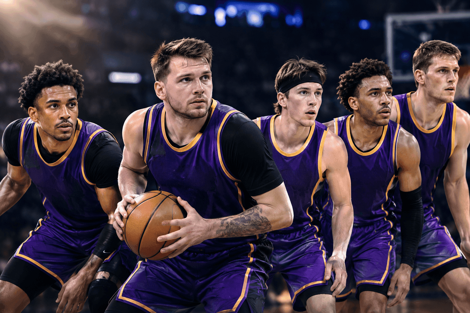 Editorial sports image for Lakers Roll Out Supersized Starting Five Featuring Luka Doncic and Walker Kessler