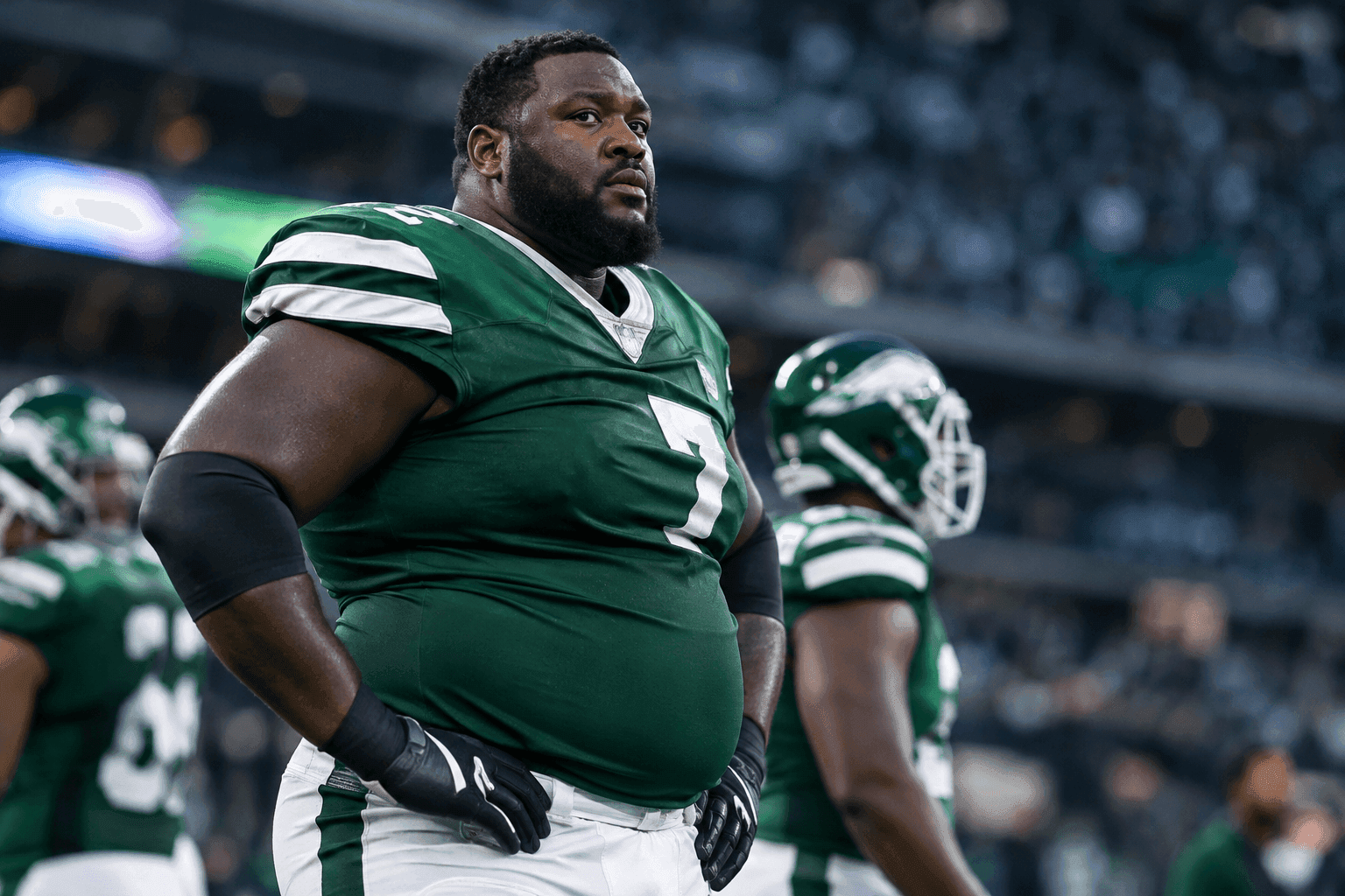 Editorial sports image for Jets Lose 366-Pound Anchor T'Vondre Sweat to Injured Reserve
