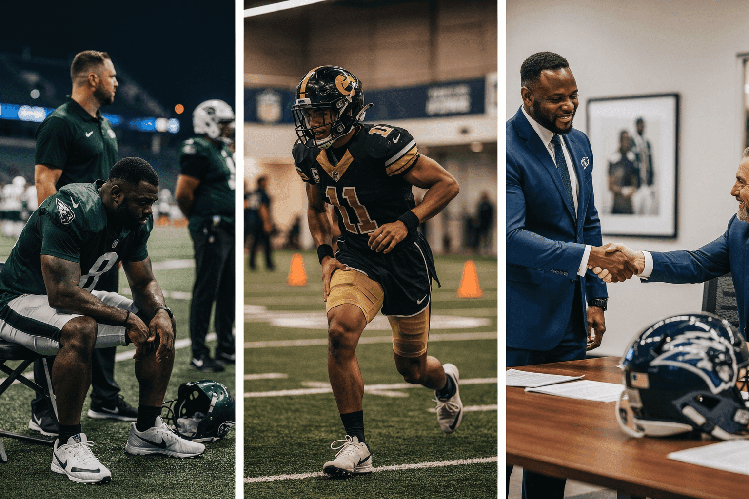 Editorial sports image for NFL News Dump: Breece Hall's Groin, Keenan Allen's New Home, and Jordyn Tyson's Hamstring