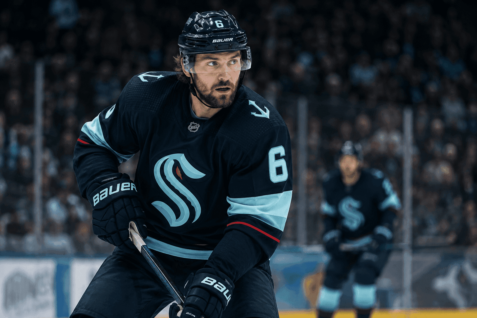 Editorial sports image for Kraken Defense Takes a Hit: Ryan Lindgren Headed to Injured Reserve