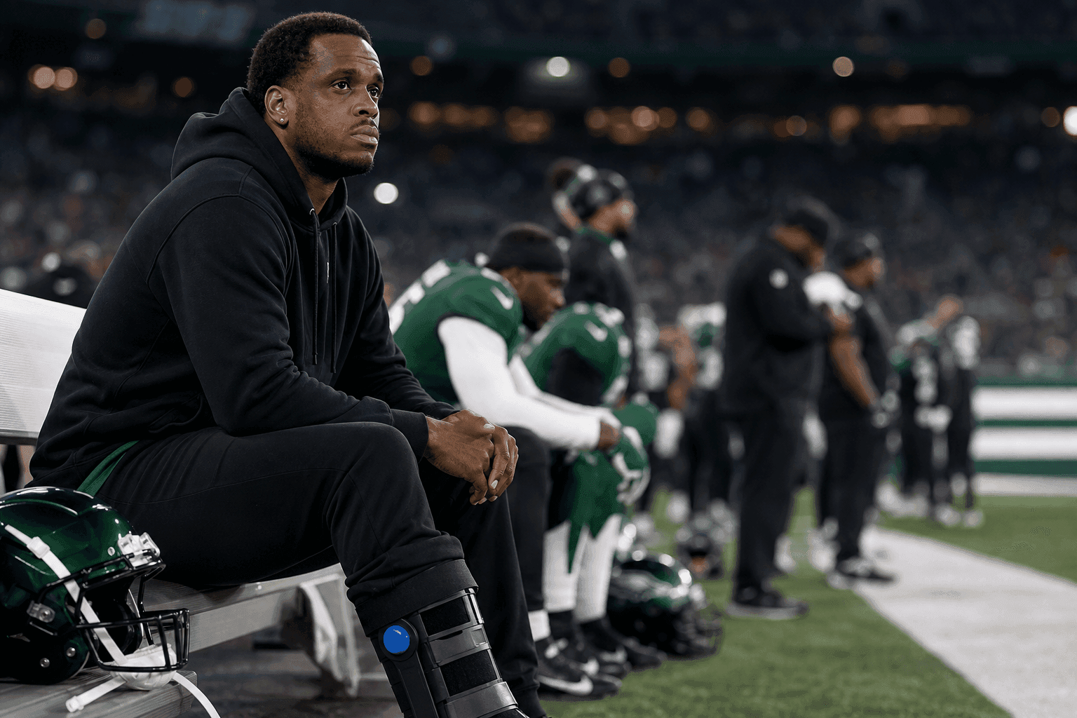 Editorial sports image for Geno Smith Sits Out Jets Preseason Game With Minor Foot Soreness