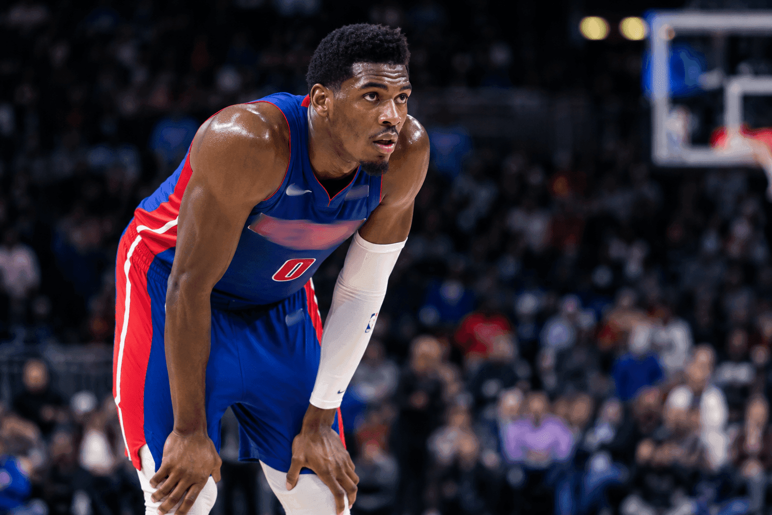 Editorial sports image for Jalen Duren Exits Friday's Game With Thigh Injury, Leaving Pistons Frontcourt in Limbo