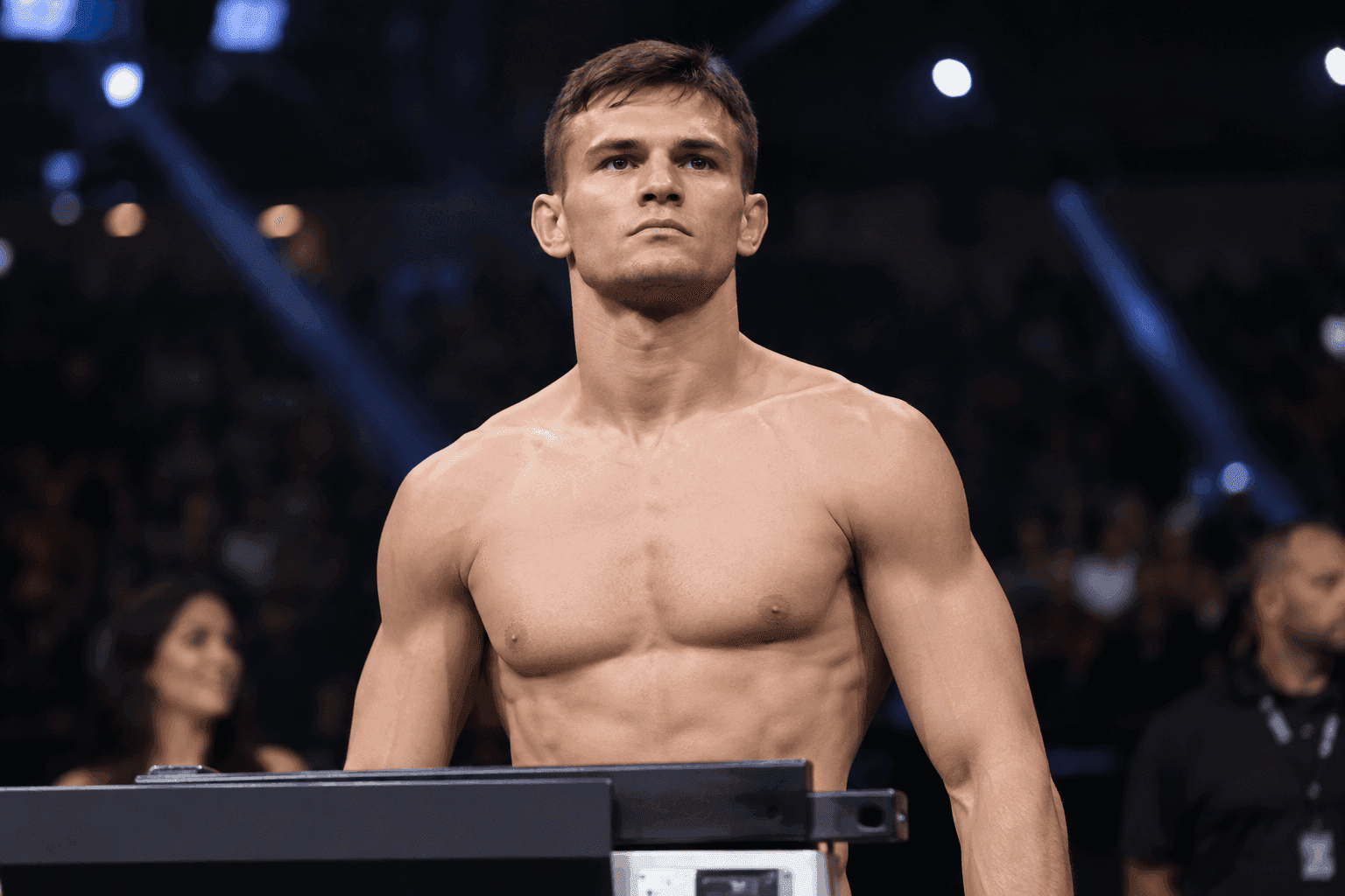 Editorial sports image for Andrey Pulyaev Hits the Mark at 185.5 Pounds for UFC 332