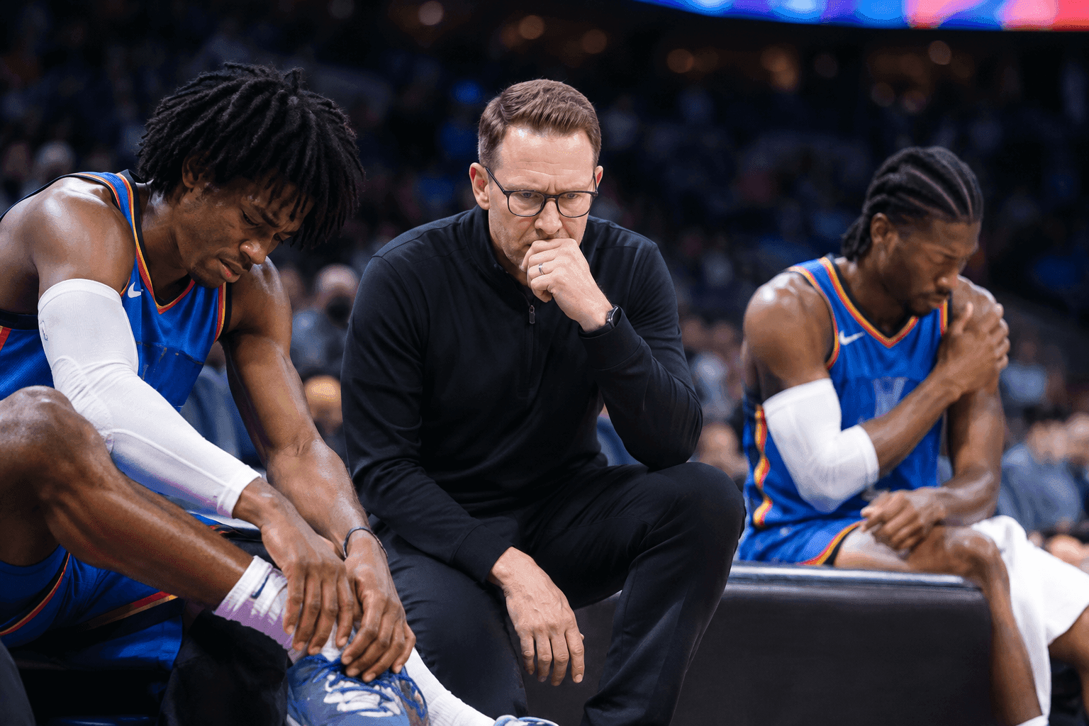 Editorial sports image for The Thunder's Rotation Just Got Hit by a Freight Train: Jalen Williams and Cason Wallace Out Indefinitely