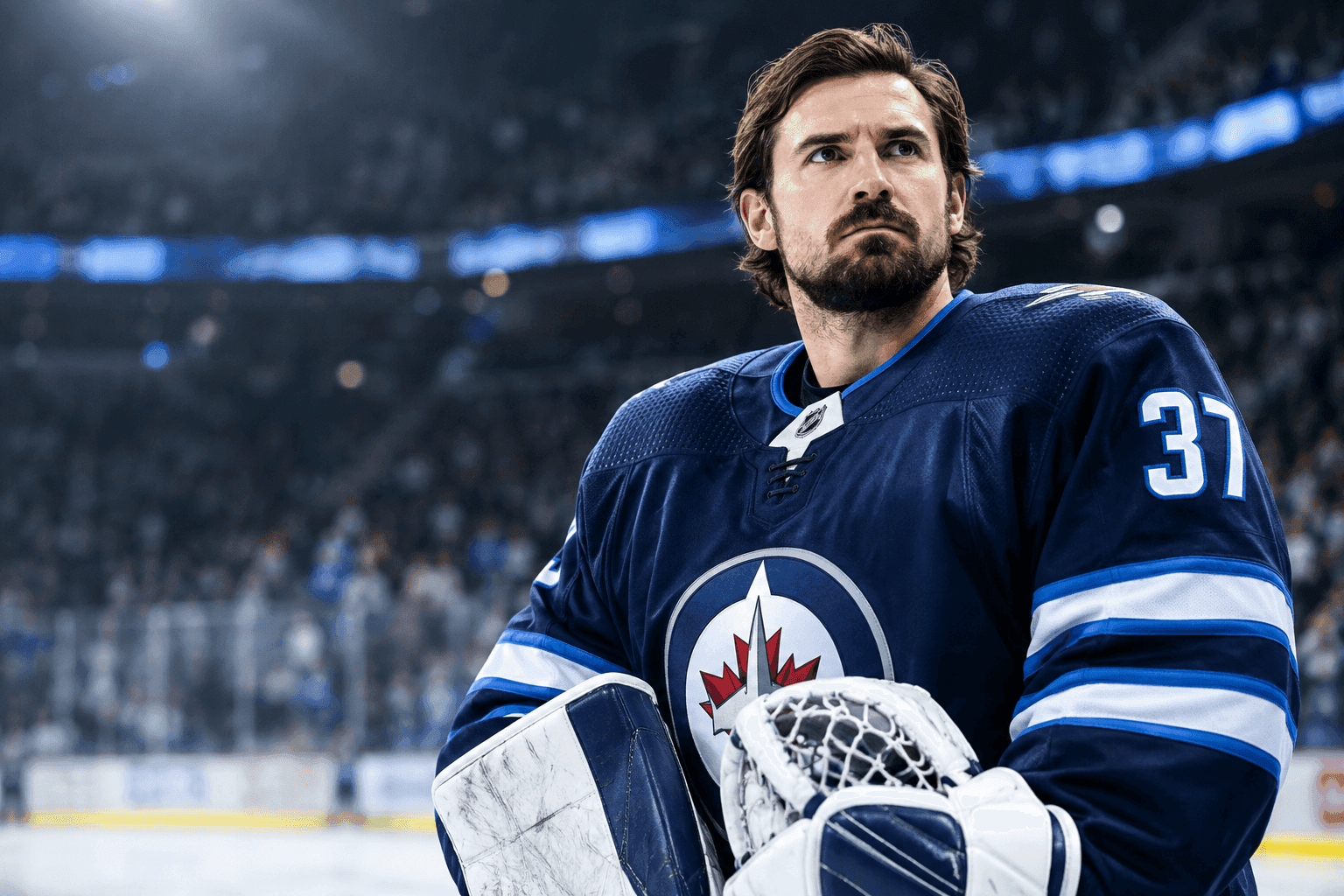 Editorial sports image for Connor Hellebuyck's 'Indefinite' Suspension Ends Friday Because The Jets Actually Like Winning