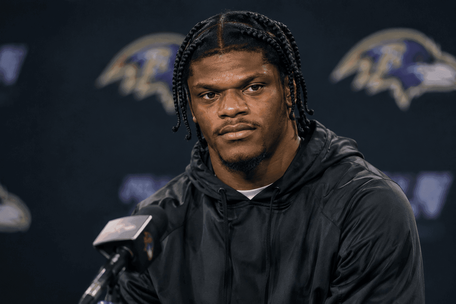 Editorial sports image for Lamar Jackson Thinks He Can Beat a High-Ankle Sprain With Willpower