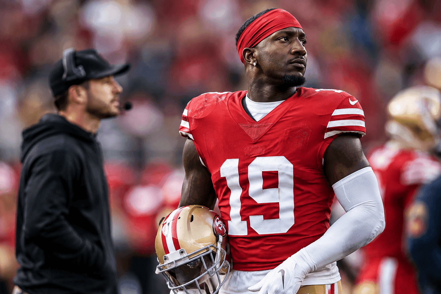 Editorial sports image for Deebo Samuel's Hamstring Injury Forces the 49ers to Play Normal Football