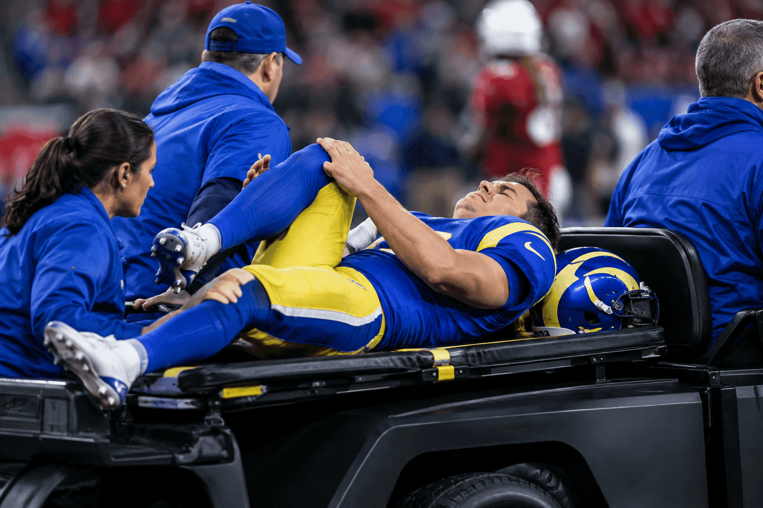 Editorial sports image for Rams Kicker Blake Grupe Tears ACL Making a Tackle in His Debut