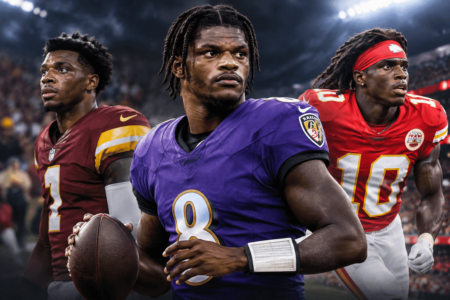 Editorial sports image for Lamar Jackson's Status and a Wild Tyreek Hill Rumor Headline a Chaotic NFL Injury Slate