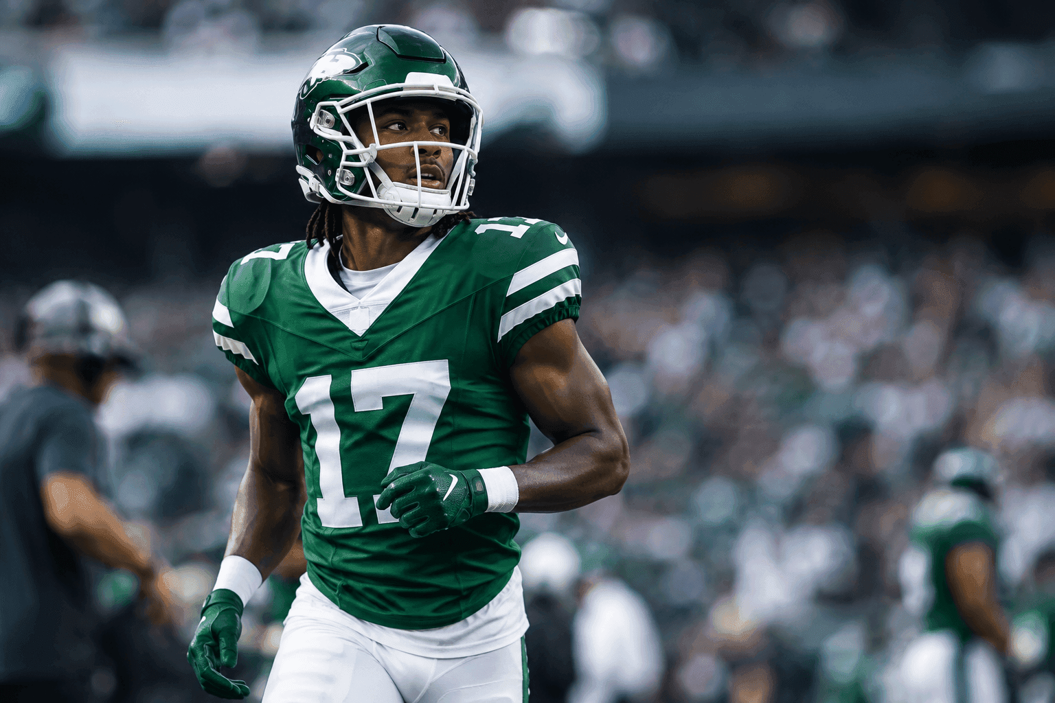 Editorial sports image for Jets Rookie WR Omar Cooper Jr. Dodges Major Injury, Out Up to Four Weeks