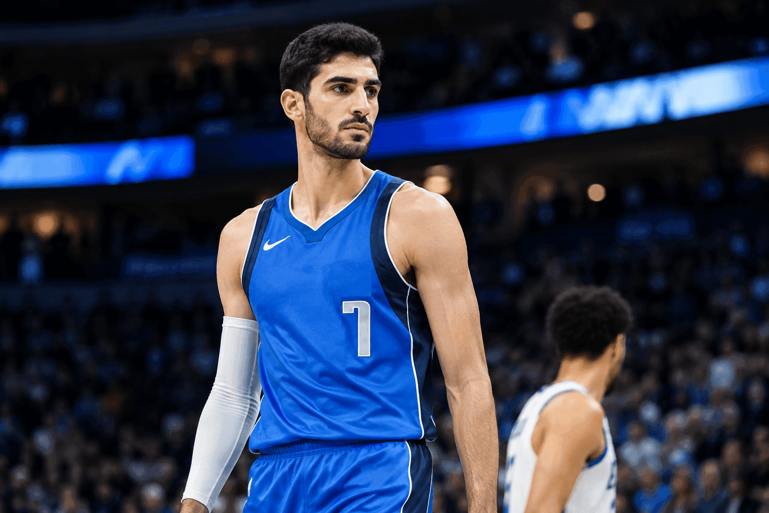 Editorial sports image for Santi Aldama's Knee Strikes Again: Mavericks Forward Ruled Out Friday