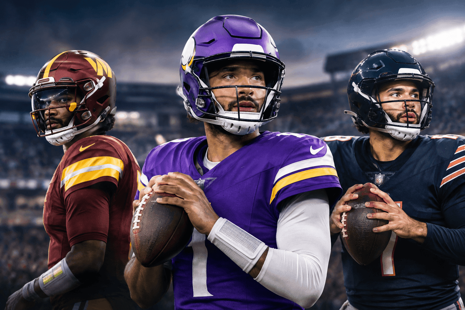 Editorial sports image for Sunday Morning QB Chaos: Daniels and Williams Down, Murray Returns