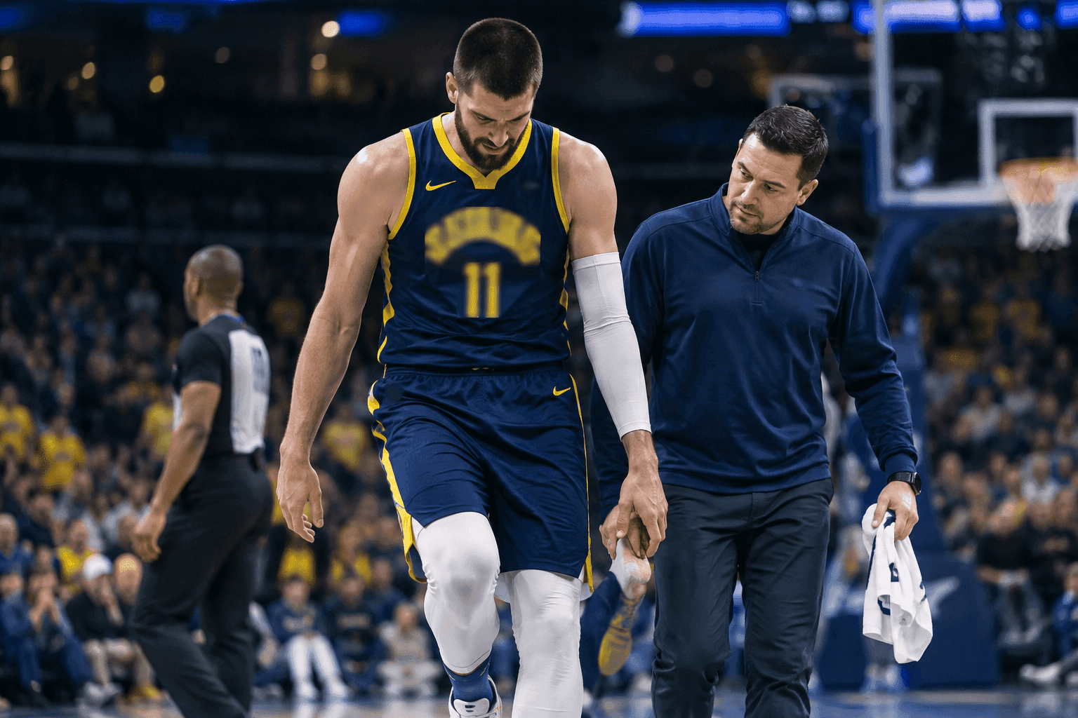 Editorial sports image for Ivica Zubac Heads to the Locker Room with Yet Another Ankle Injury