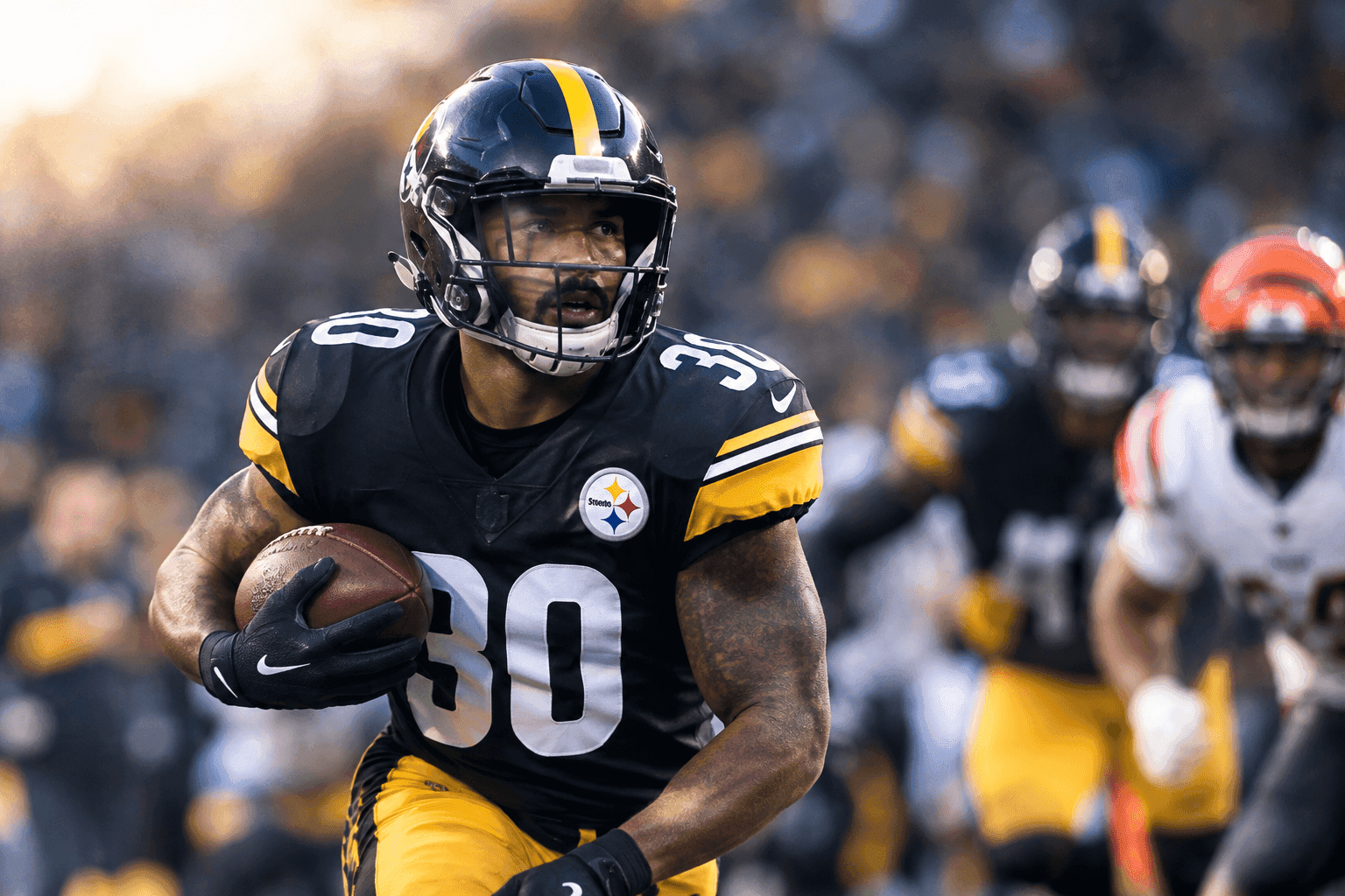 Editorial sports image for Steelers Backfield Running on Fumes as Rico Dowdle Ruled Out Against Bengals