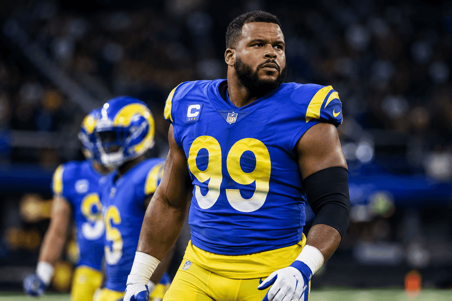 Editorial sports image for Aaron Donald Ruled Out Against Eagles, Giving Philly a Massive Break