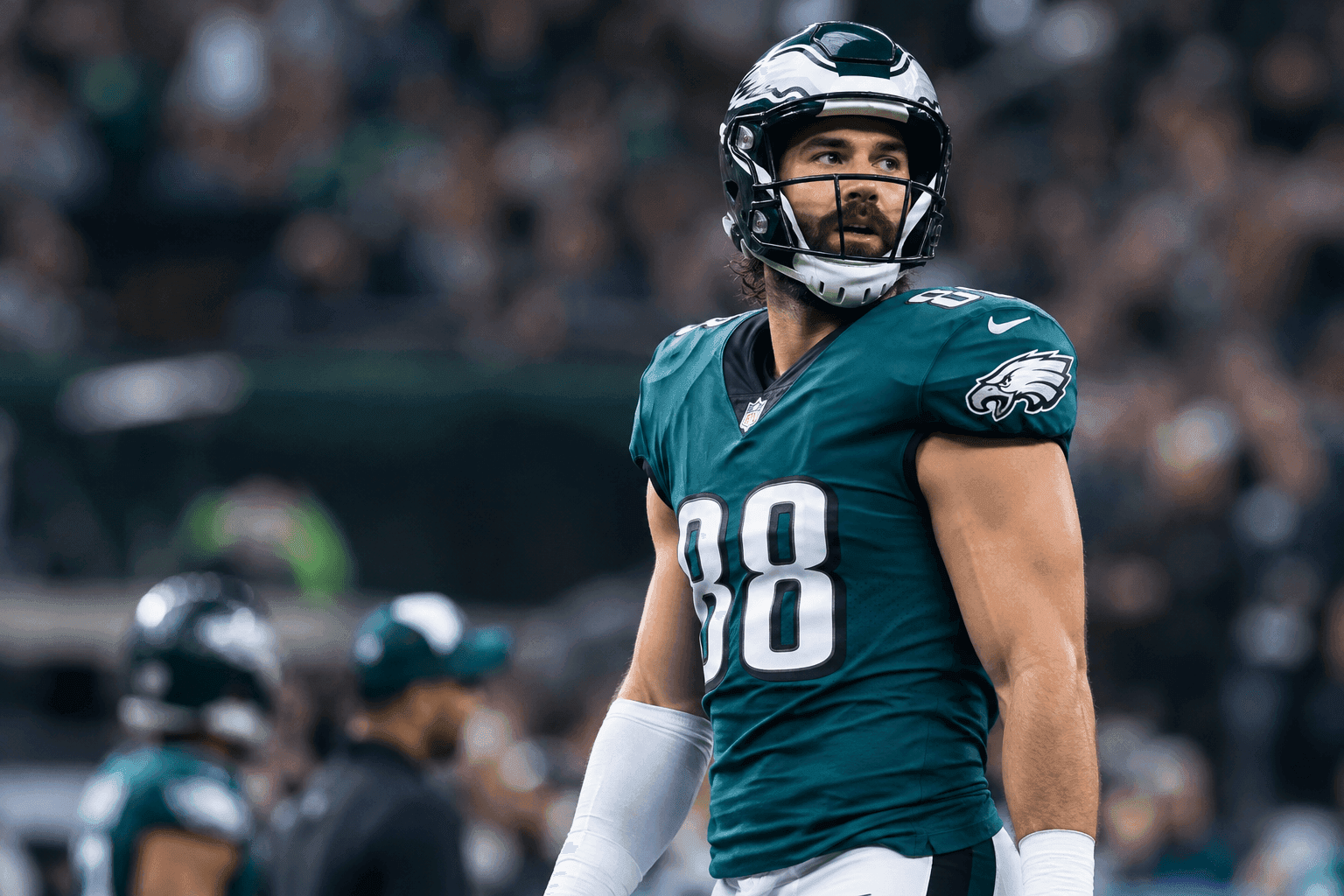Editorial sports image for Dallas Goedert's MCL Sprain Leaves the Eagles Offense Looking for Answers