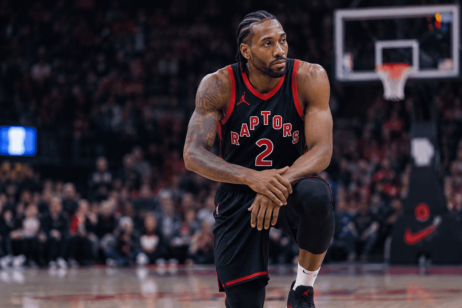 Editorial sports image for Kawhi Leonard's Left Knee Swelling is the Least Surprising News of the NBA Season