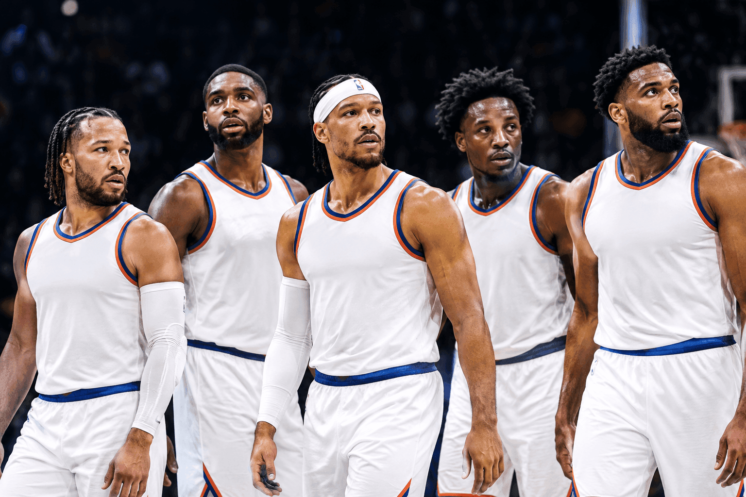 Editorial sports image for Knicks Stick With Blockbuster Starting Five Despite Disastrous 0-2 Start