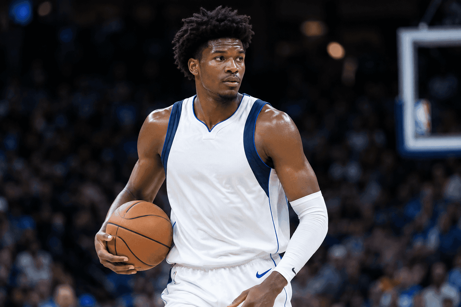 Editorial sports image for Morez Johnson Jr. Upgraded to Probable Against Spurs After Battling the World's Most Relatable Injury