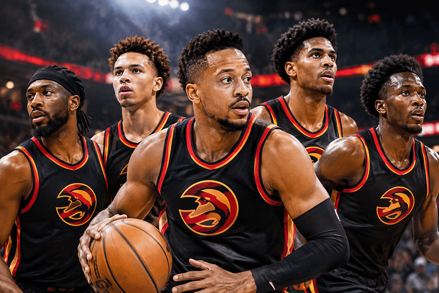 Editorial sports image for Hawks Unleash High-Octane Starting Five Against Rockets