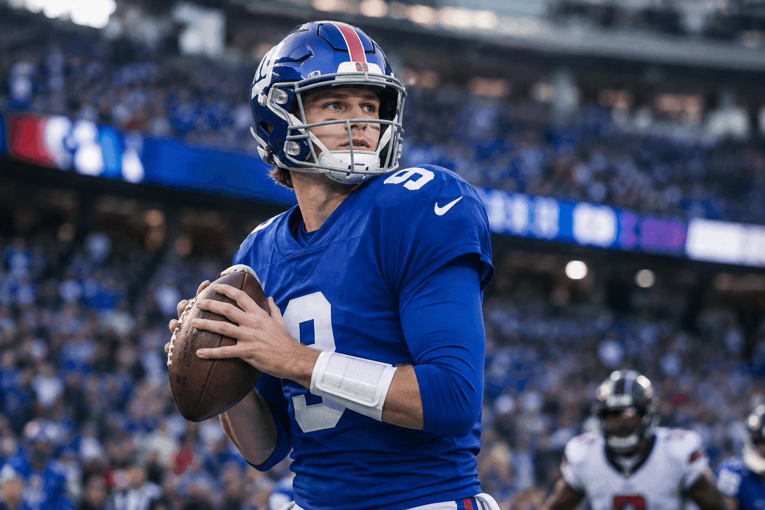 Editorial sports image for J.J. McCarthy Just Accidentally Saved the Giants' Season