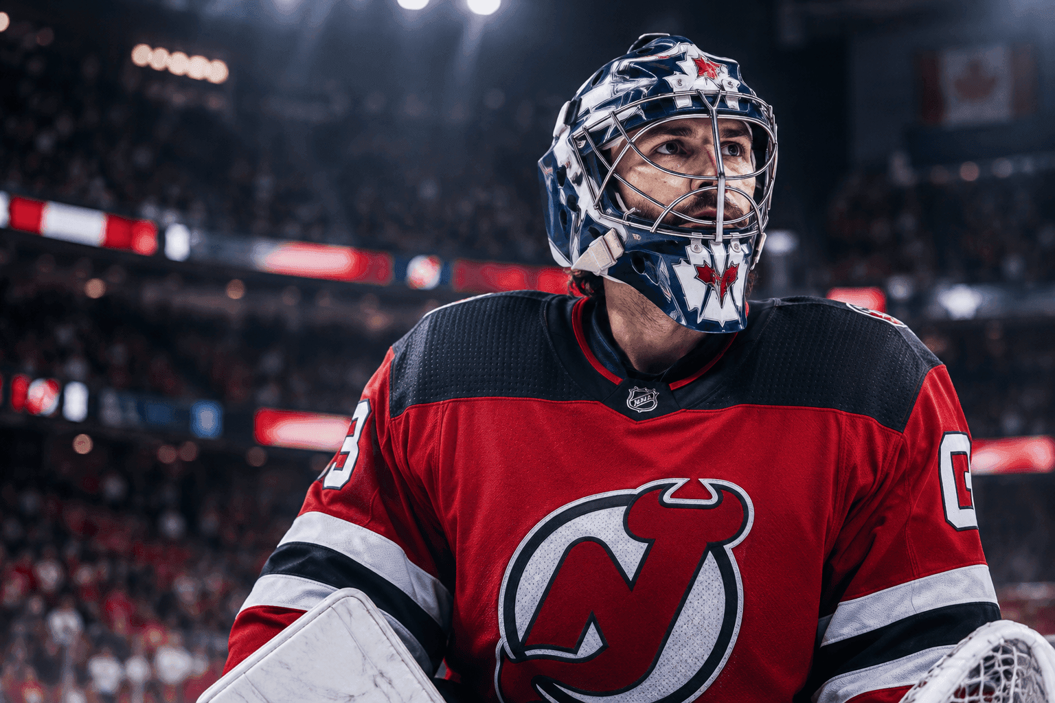 Editorial sports image for Devils Empty the Cupboard to Land Connor Hellebuyck in Blockbuster Trade
