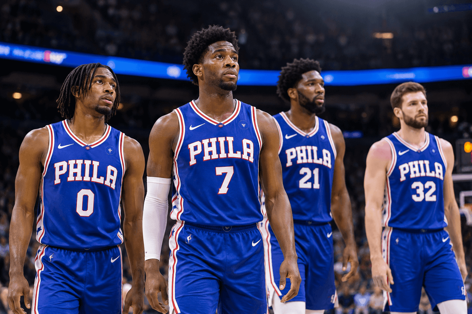 Editorial sports image for Sixers Roll Out Makeshift Starting Five as LeBron and Embiid Sit Out Back-to-Back