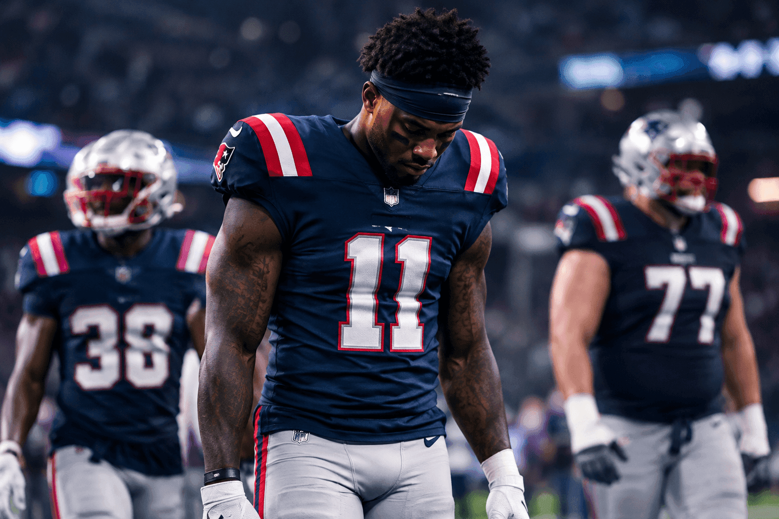 Editorial sports image for Patriots Offense Gutted as A.J. Brown and TreVeyon Henderson Ruled Out Against Dolphins