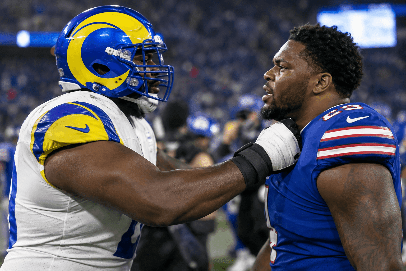 Editorial sports image for Rams OT Alaric Jackson Suspended Two Games for Post-Game Punch