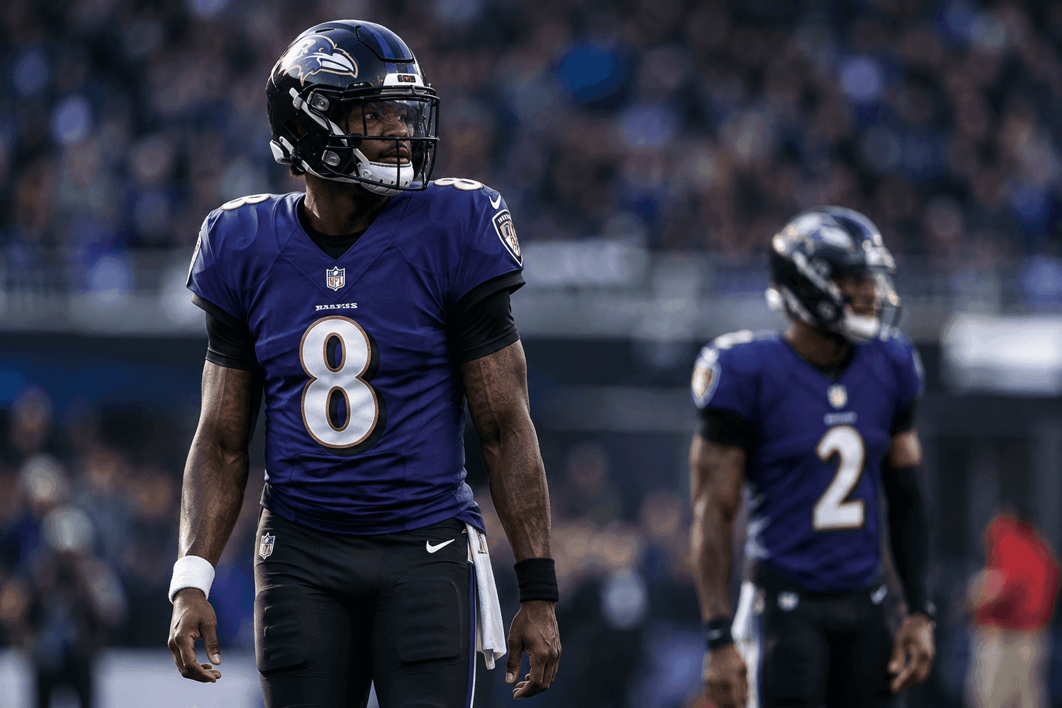 Editorial sports image for Lamar Jackson Downgraded to Out, Leaving Ravens Offense Stuck in the Mud Against Bengals