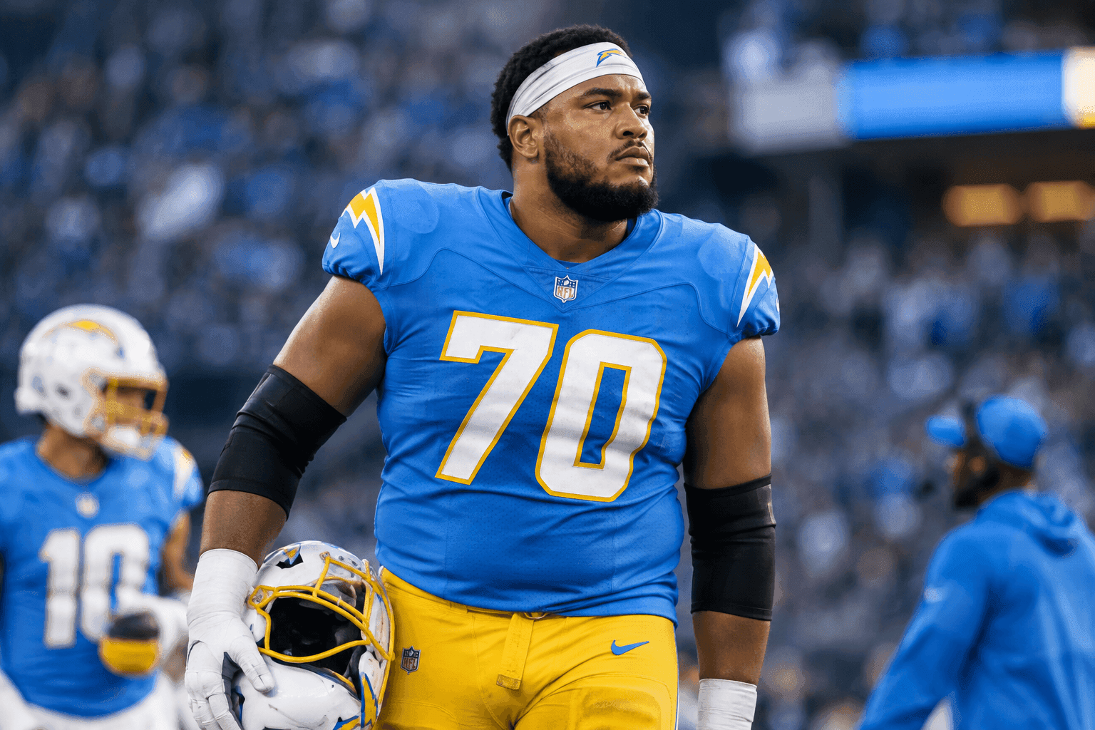 Editorial sports image for Chargers Lose Pro Bowl Anchor Rashawn Slater to High-Ankle Sprain