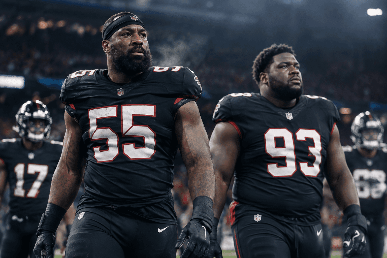 Editorial sports image for Falcons Defensive Line Gutting It Out While Olamide Zaccheaus Trends Down