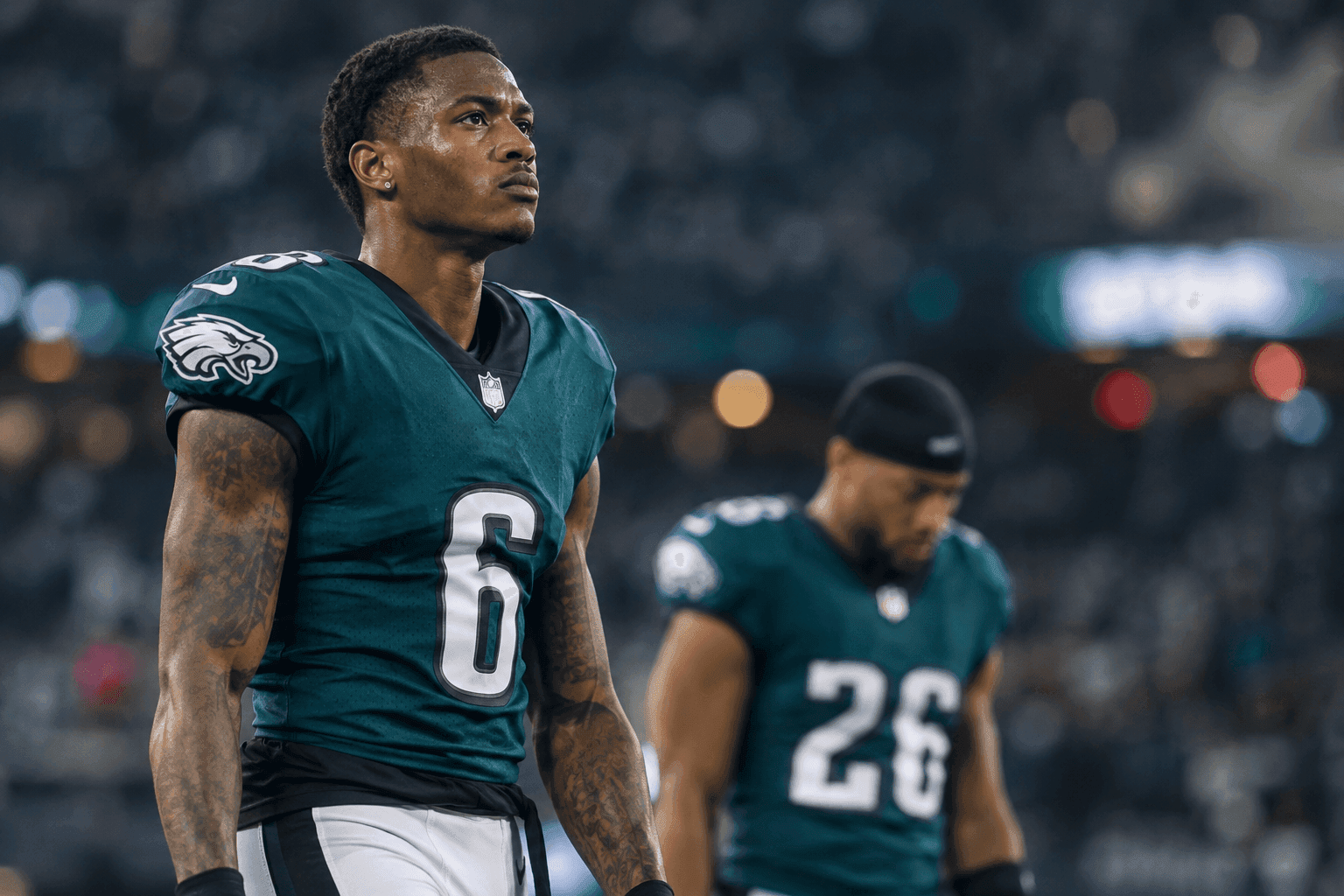 Editorial sports image for DeVonta Smith Nears Return, But Saquon Barkley's Hamstring Keeps Eagles Offense in Triage