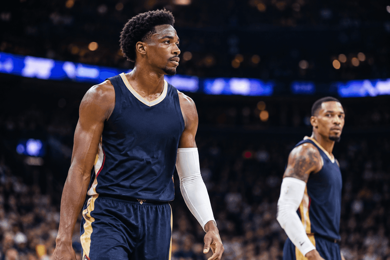 Editorial sports image for Herb Jones Replaces a Healthy Dejounte Murray in Thursday's Starting Lineup