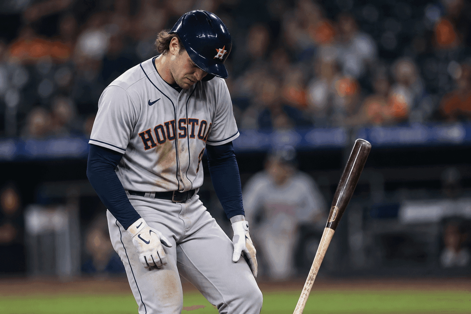 Editorial sports image for Jake Meyers' Nightmare 2026 Season Ends With a Foul Ball to the Knee in Triple-A