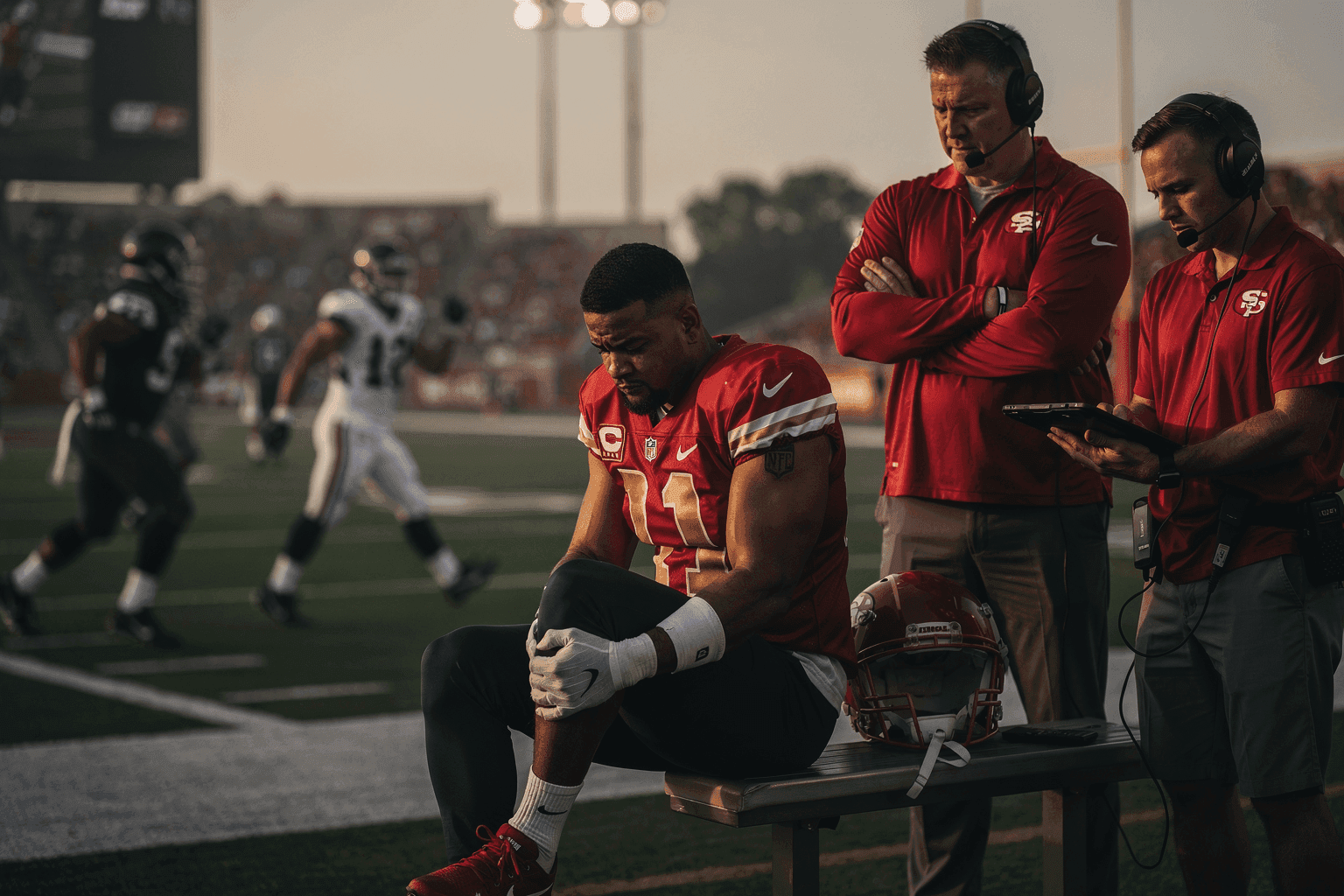 Editorial sports image for Kyle Shanahan Downplays Christian McCaffrey's Muscle Tightness, But We've Seen This Movie Before