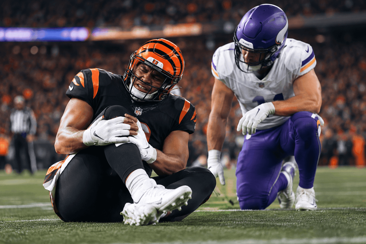 Editorial sports image for Bengals Lose Erick All Jr. to Another ACL Tear, Raid Vikings Practice Squad for Cam Grandy