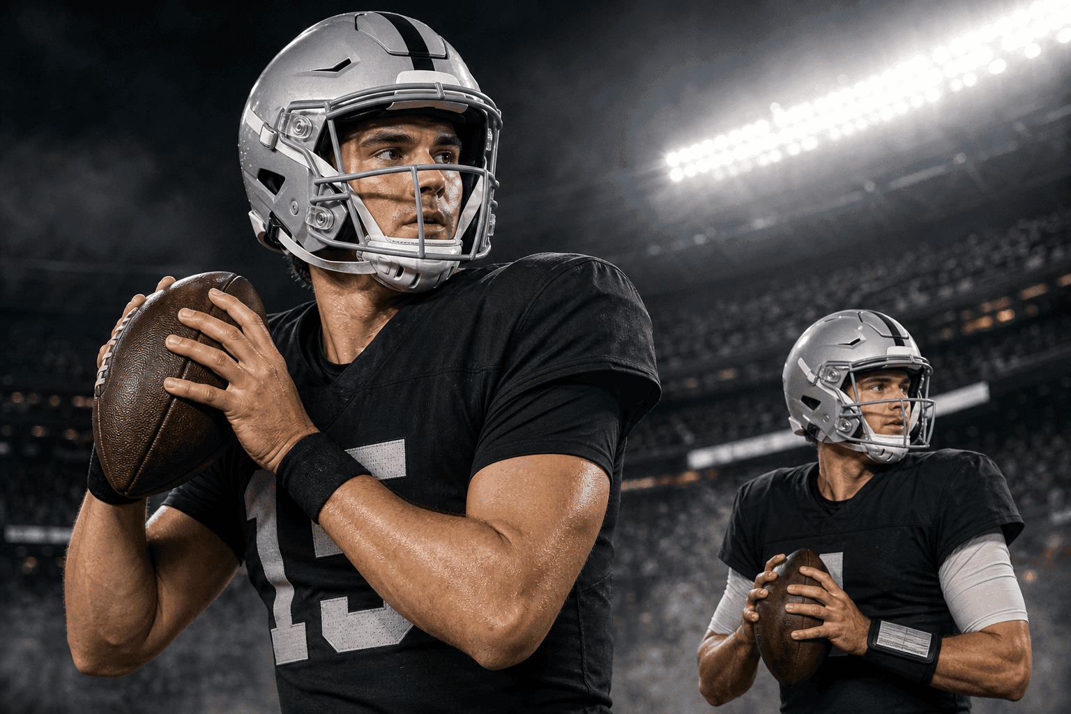 Editorial sports image for Fernando Mendoza Gets the First Half Tonight as Raiders Tease Their $57 Million Rookie
