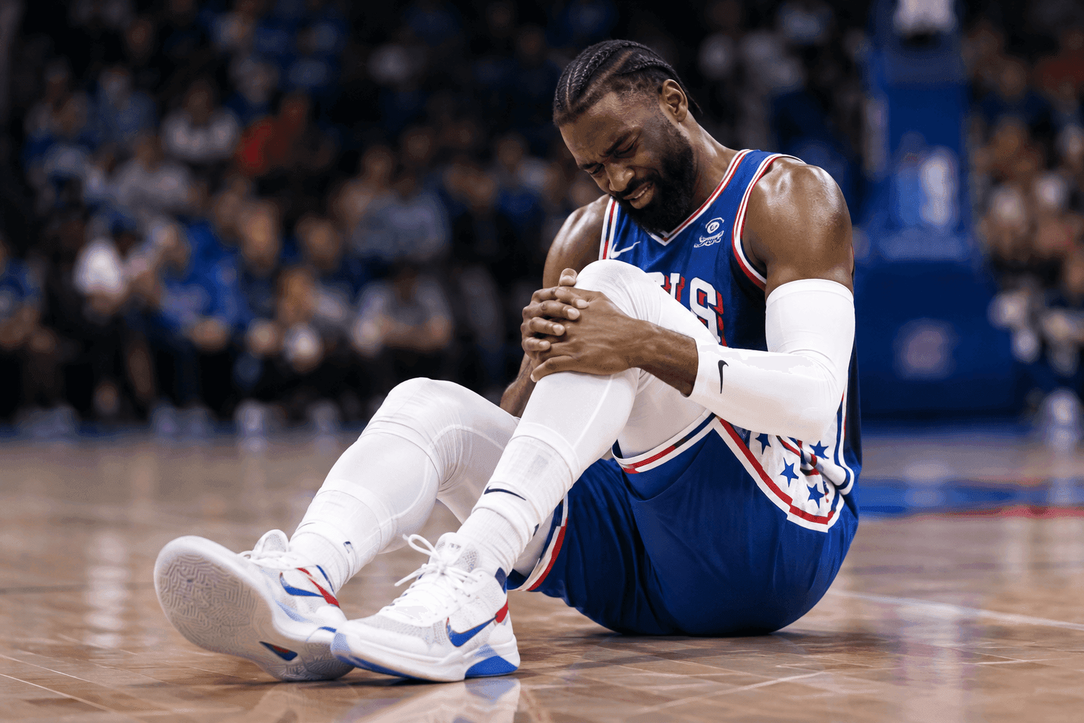 Editorial sports image for Jaylen Brown Ruled Out of Sixers' NBA Cup Opener With Knee Injury