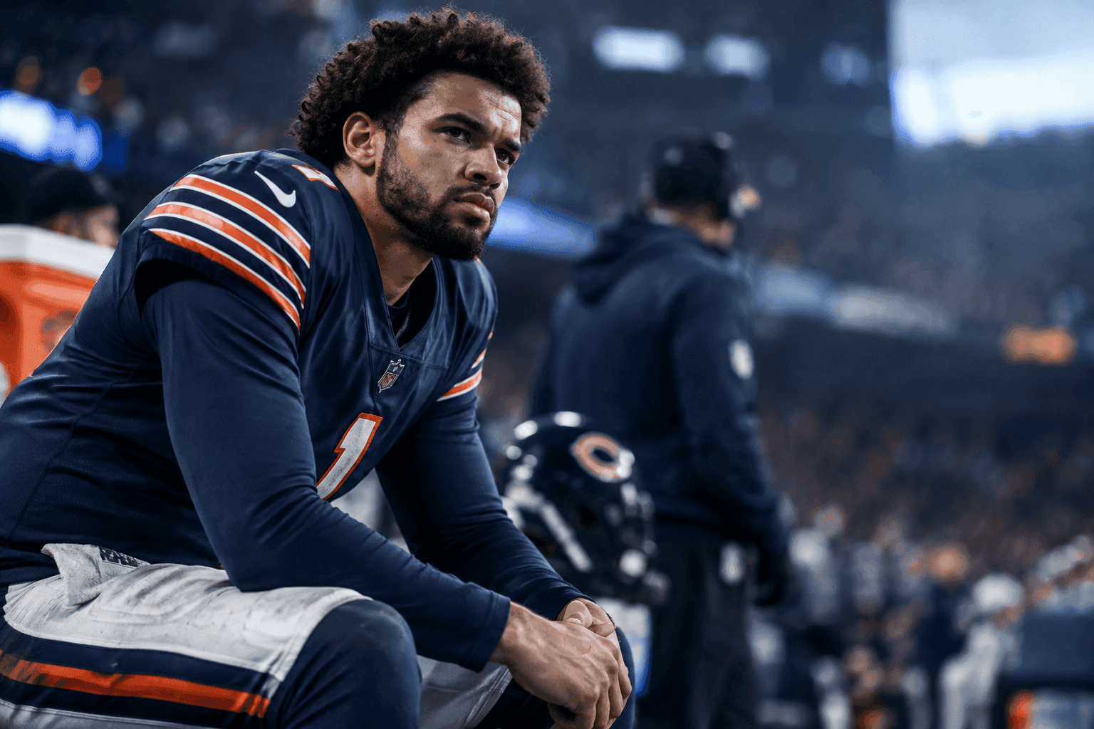 Editorial sports image for Caleb Williams Ruled Out for Monday Night Football, Leaving Bears Offense in Purgatory