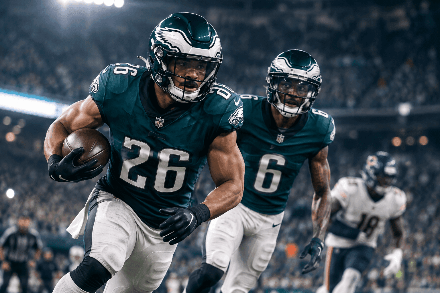 Editorial sports image for Eagles Get Saquon Barkley and DeVonta Smith Back Just in Time to Face a Battered Bears Squad