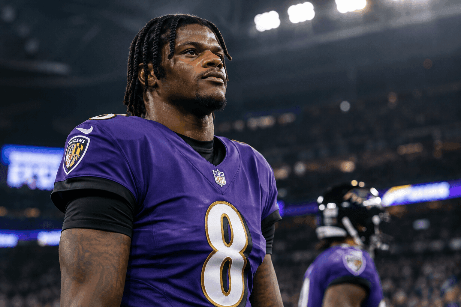 Editorial sports image for Lamar Jackson Ruled Out for Sunday Night Football Against the Falcons