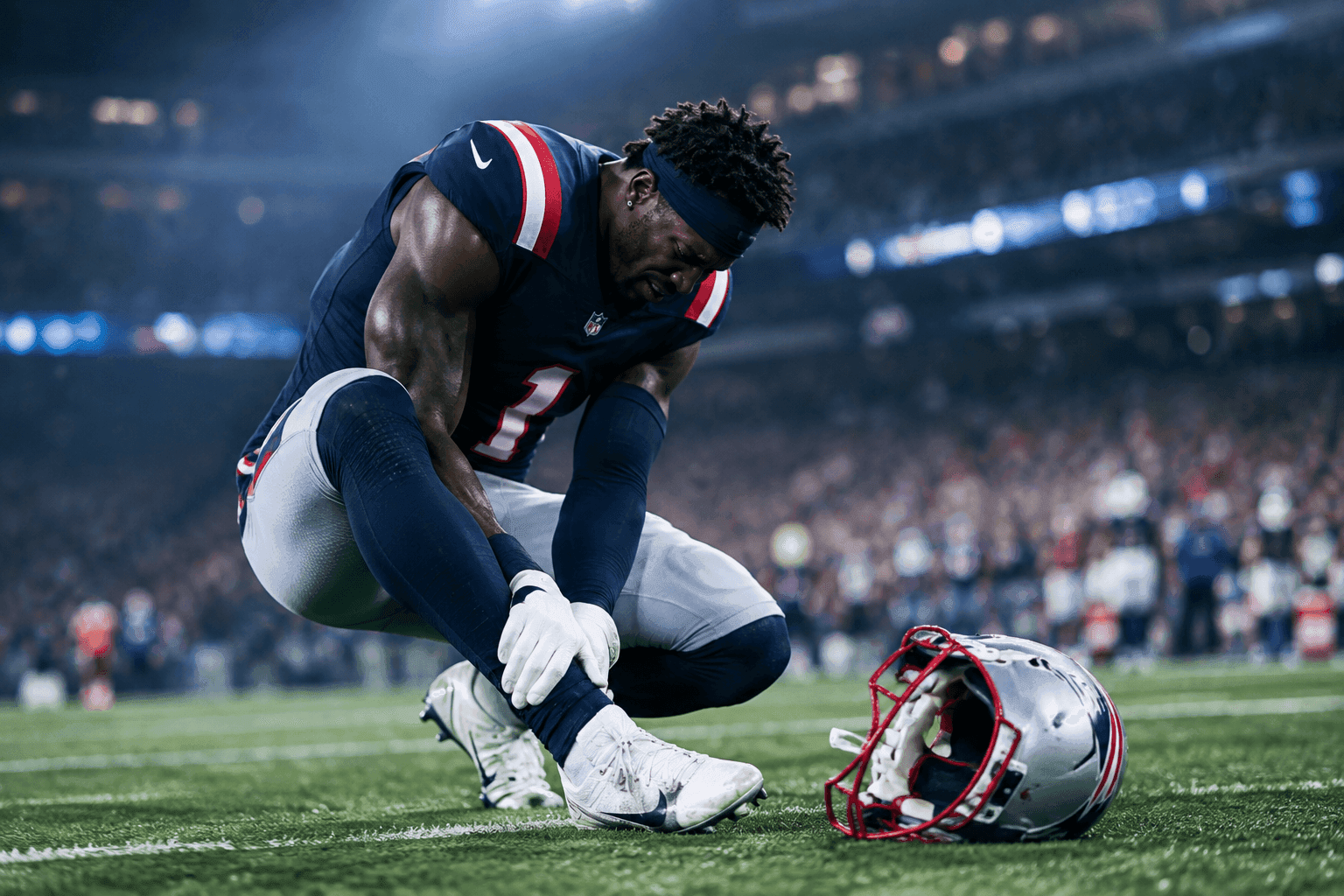 Editorial sports image for AJ Brown Ruled Out With Ankle Injury, Leaving Patriots Offense Scrambling