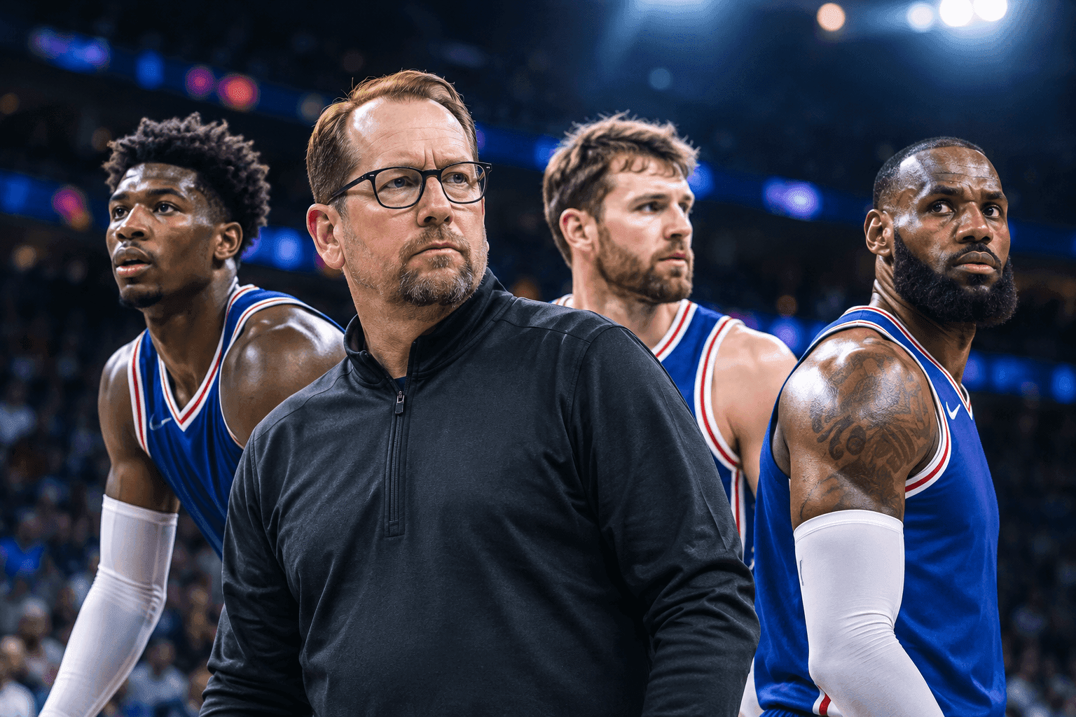 Editorial sports image for Nick Nurse is Forcing a 41-Year-Old LeBron James to Play Center