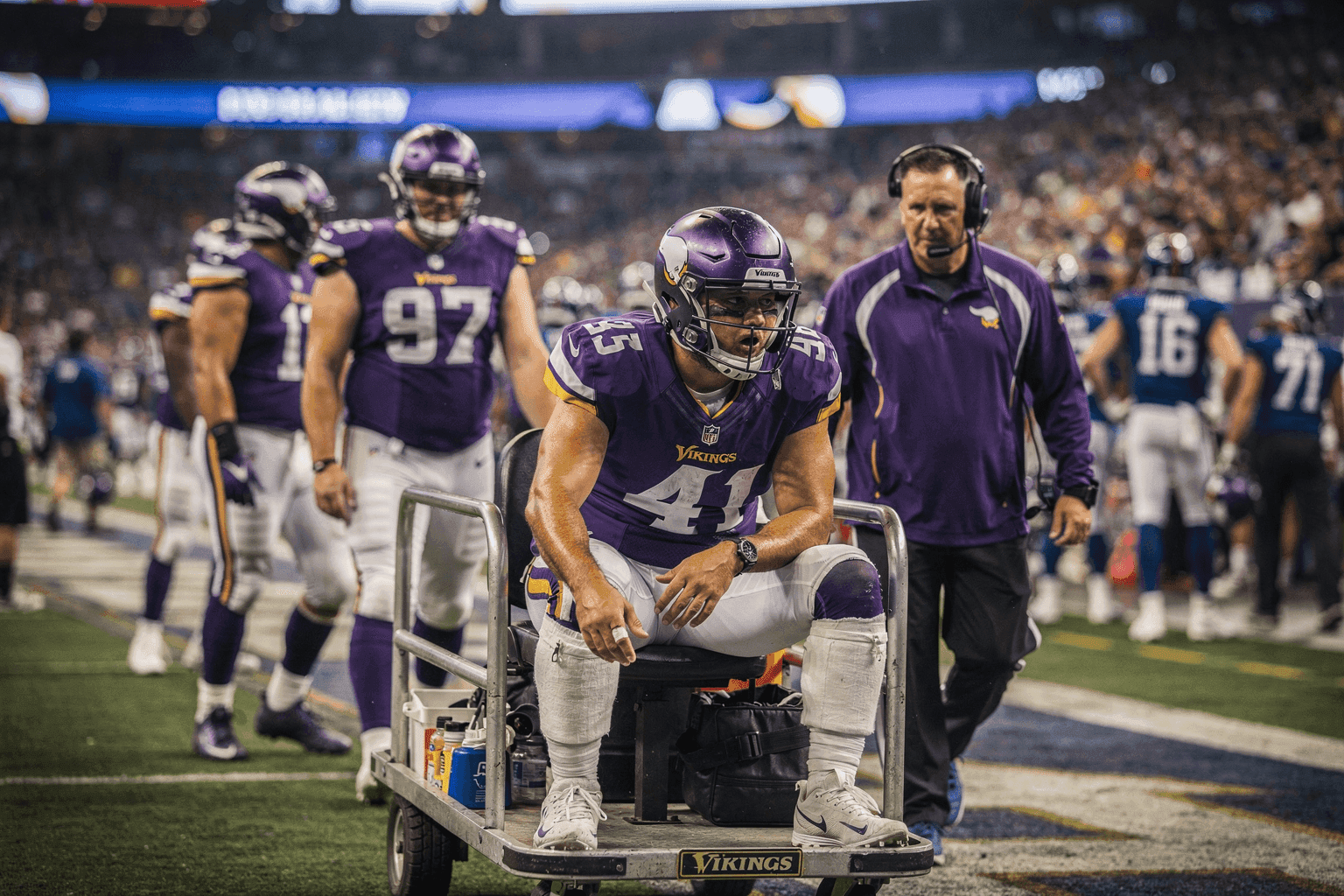 Editorial sports image for Jamal Adams Suffers Season-Ending Knee Injury in Vikings Preseason Game
